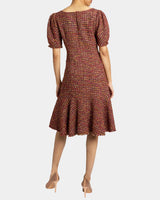 DASIA Sheath Tweed Dress with Puff Sleeves