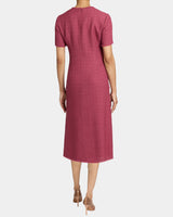 GIULIA Short Sleeve A-Line Tweed Dress