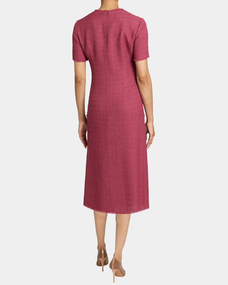 GIULIA Short Sleeve A-Line Tweed Dress