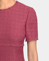 GIULIA Short Sleeve A-Line Tweed Dress
