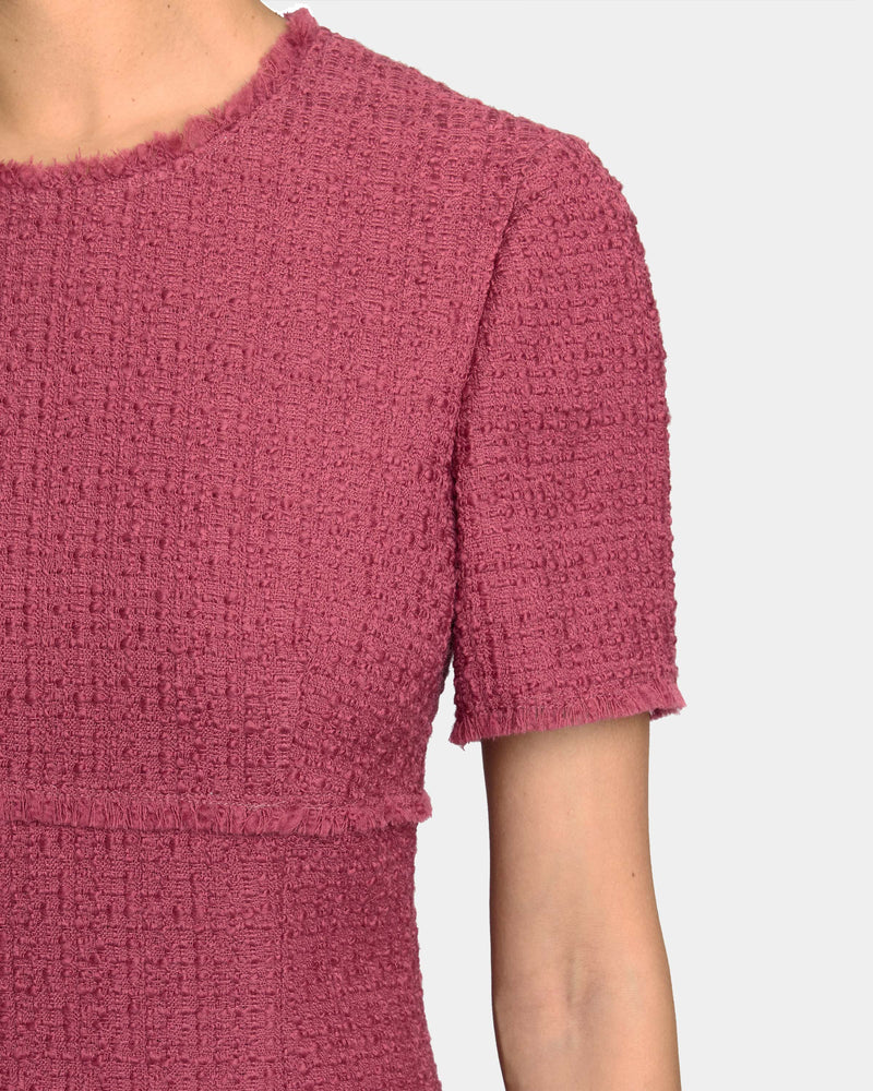 GIULIA Short Sleeve A-Line Tweed Dress