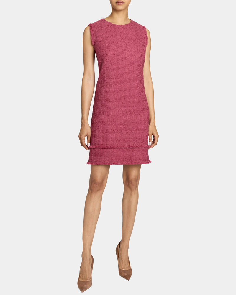 ARETHA Sleeveless Shift Tweed Dress