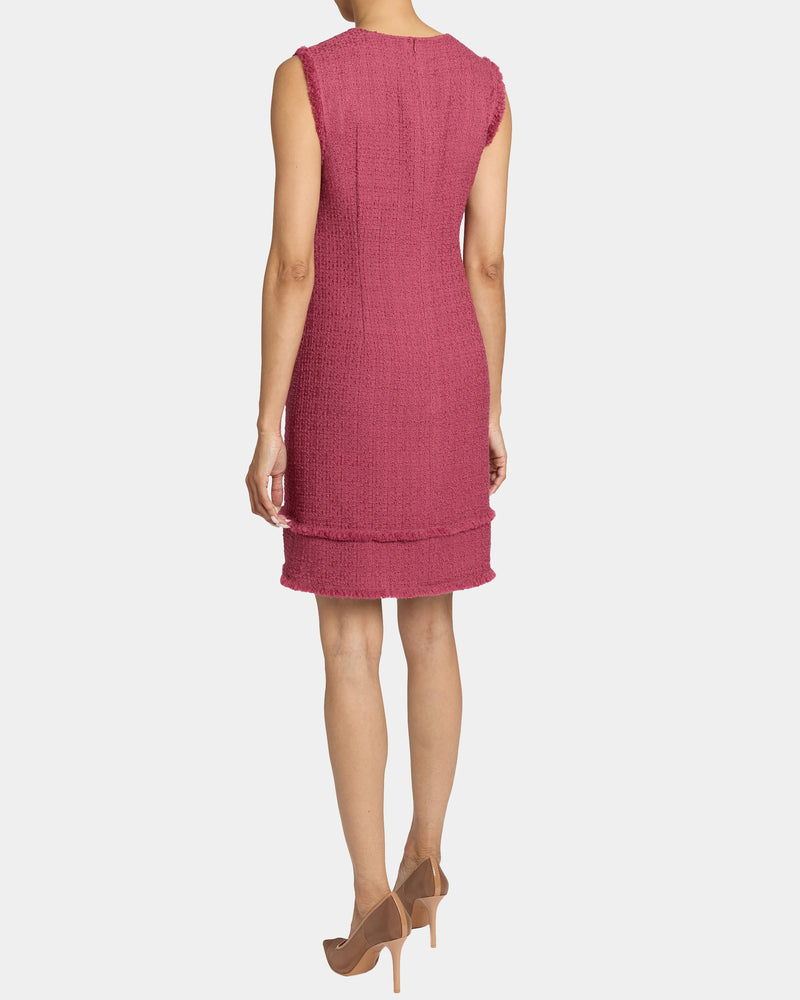 ARETHA Sleeveless Shift Tweed Dress