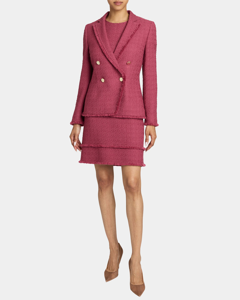 ARETHA Sleeveless Shift Tweed Dress