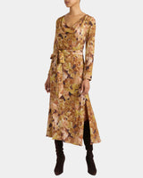 PIPER Long Sleeve Cowl Neck Dress in Floral Crepe