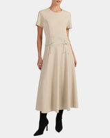 OCTAVIA Short Sleeve Dress with Leather Lacing Detail