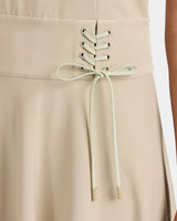 OCTAVIA Short Sleeve Dress with Leather Lacing Detail