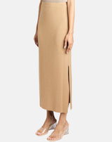 HALLE Midi Slim Cashmere Blend Knit Skirt