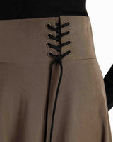 ASTER Full Midi Skirt with Leather Lacing Detail