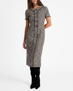 CASS Midi Sheath Dress in Modern Tweed Santorelli CASS Midi Sheath Dress in Modern Tweed Santorelli