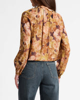 SKYLA Long Sleeve Ruffle Blouse in Floral Crepe