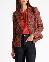 SKYLA Long Sleeve Ruffle Blouse in Silk Crepe de Chine