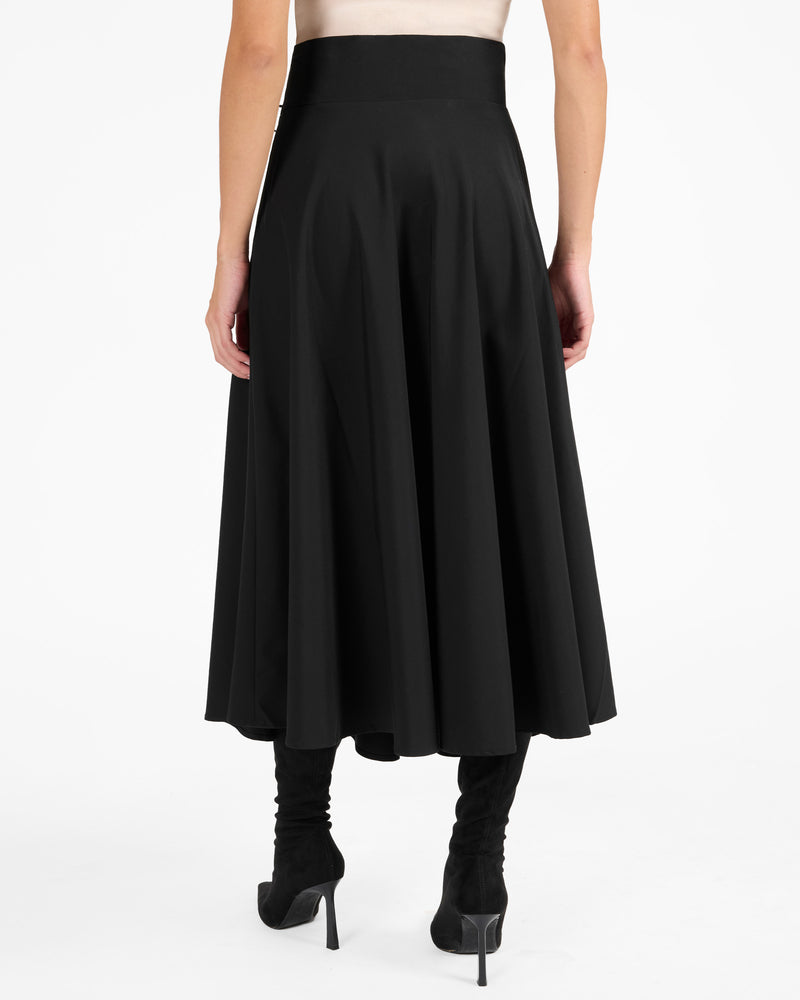 ASTER Full Midi Skirt with Leather Lacing Detail