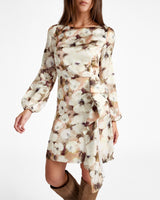 MALIA Long Sleeve Dress in Floral Georgette