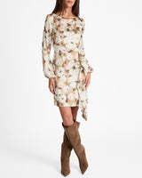MALIA Long Sleeve Dress in Floral Georgette