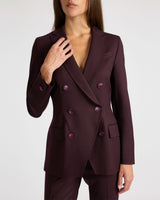 PACO Double-Breasted Six-Button Jacket in Wool Stretch.