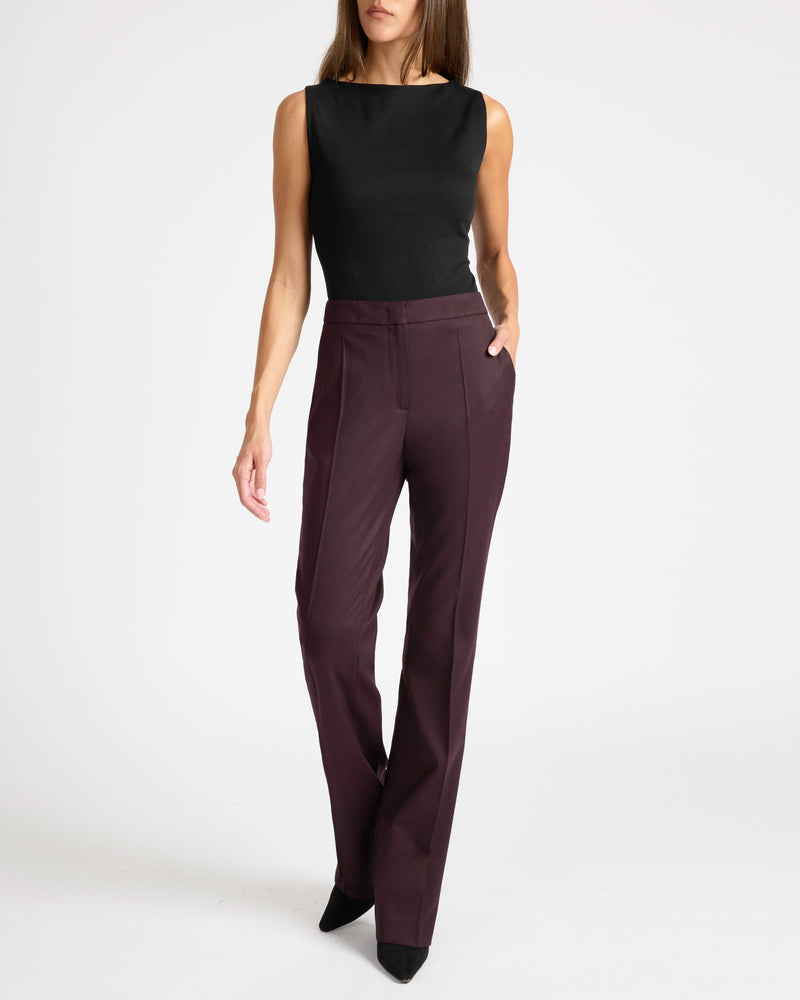 AMARA Straight Leg Pant in Virgin Wool Stretch.