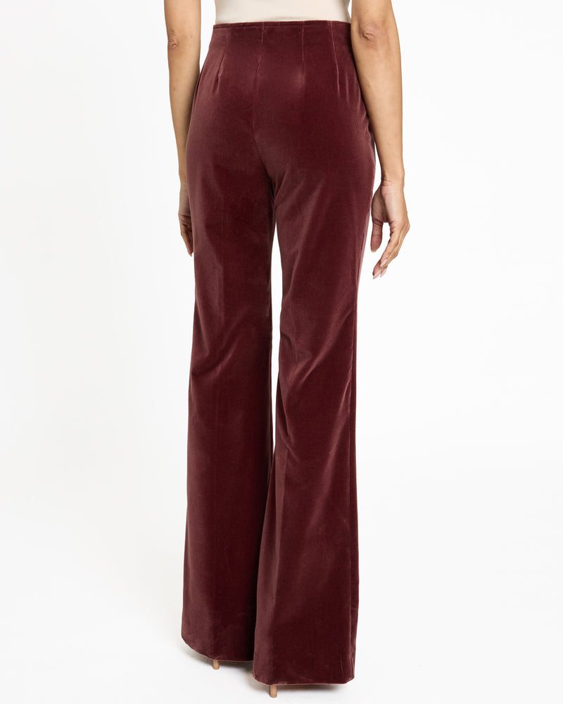 ELIZABETH Flared Leg Pant in Luxury Velvet