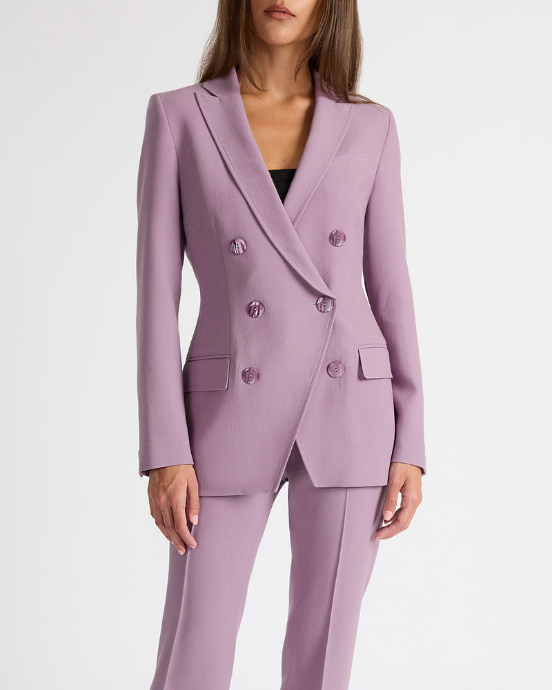 PACO Double-Breasted Six-Button Jacket in Wool Stretch.