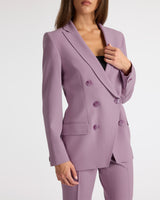 PACO Double-Breasted Six-Button Jacket in Wool Stretch.