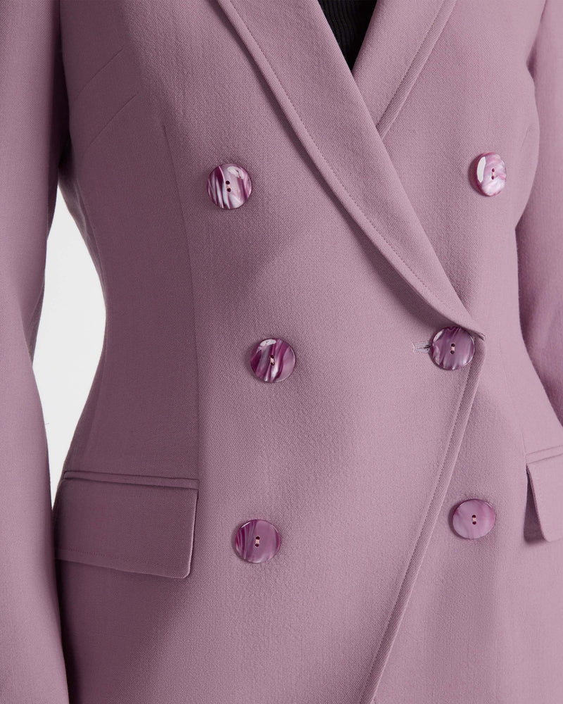 PACO Double-Breasted Six-Button Jacket in Wool Stretch.