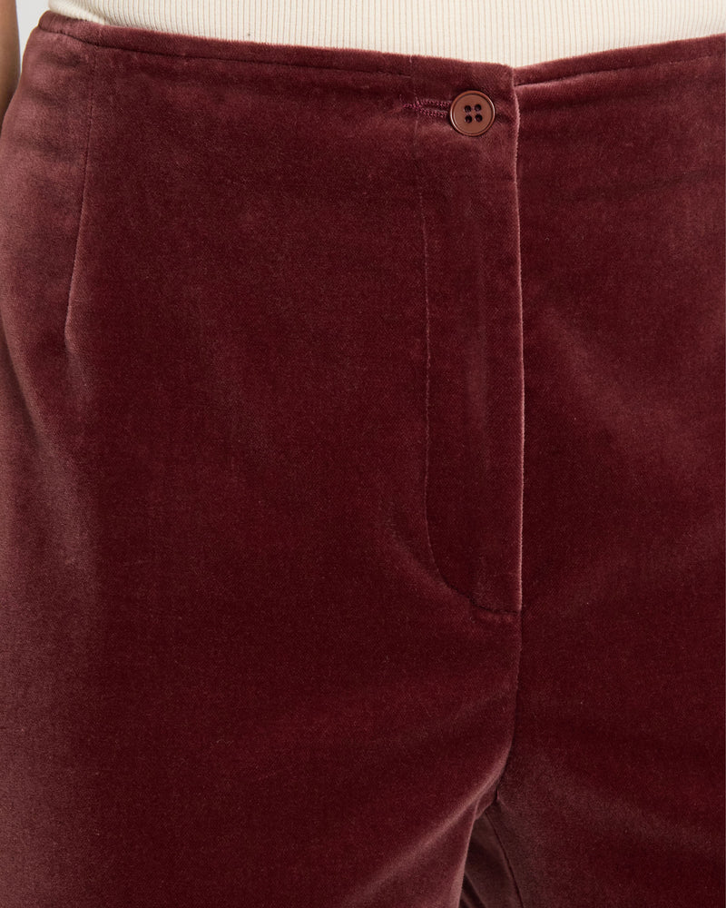 ELIZABETH Flared Leg Pant in Luxury Velvet