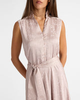 NIRVA Sleeveless Dress in Tonal Floral Jacquard