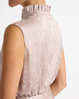 NIRVA Sleeveless Dress in Tonal Floral Jacquard