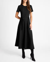 OCTAVIA Short Sleeve Dress with Leather Lacing Detail