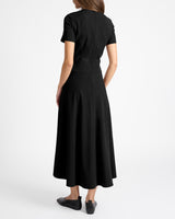 OCTAVIA Short Sleeve Dress with Leather Lacing Detail