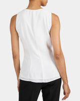 TYRA Sleeveless Top with Asymmetric Ruffles