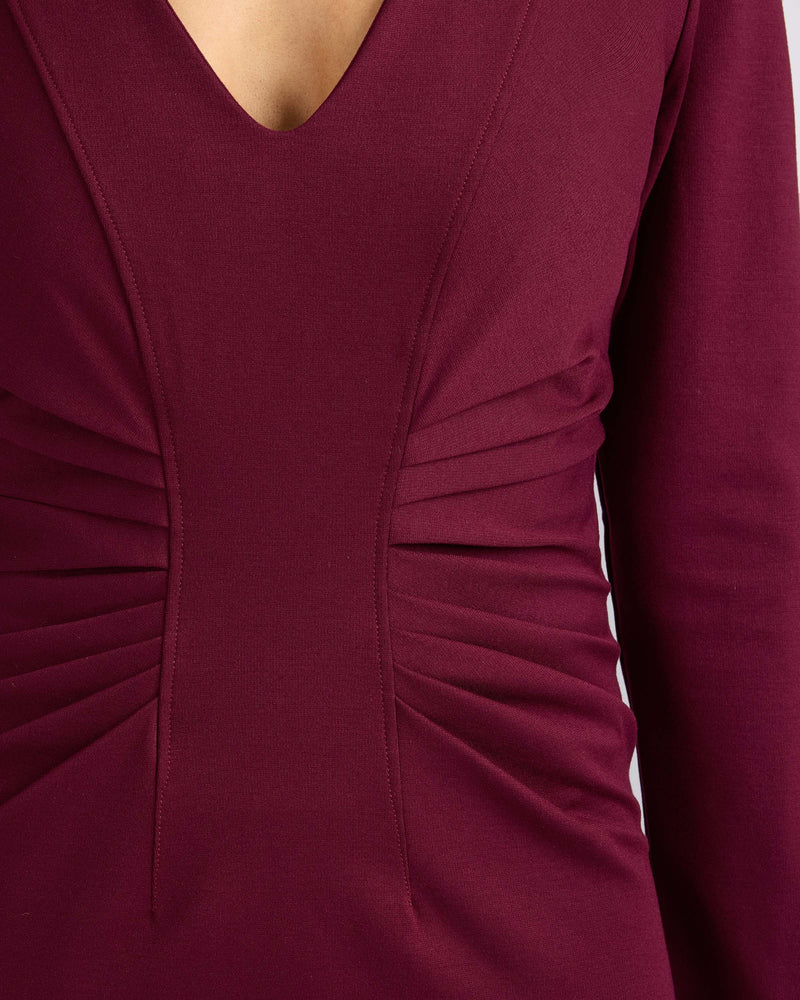 Santorelli Women's Willa Long Sleeve Midi Dress - Red - Size 2 - Bordeaux Santorelli Women's Willa Long Sleeve Midi Dress - Red - Size 2 - Bordeaux