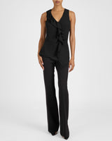 TYRA Sleeveless Top with Asymmetric Ruffles