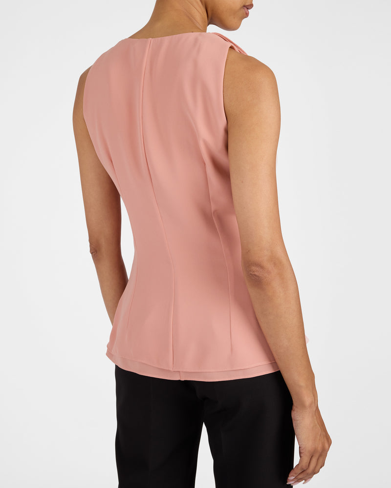 TYRA Sleeveless Top with Asymmetric Ruffles
