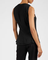 TYRA Sleeveless Top with Asymmetric Ruffles