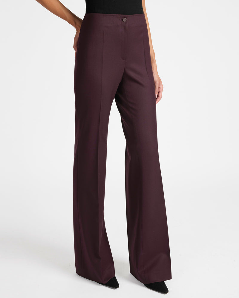 ELIZABETH Flared Leg Pant in Virgin Wool Stretch