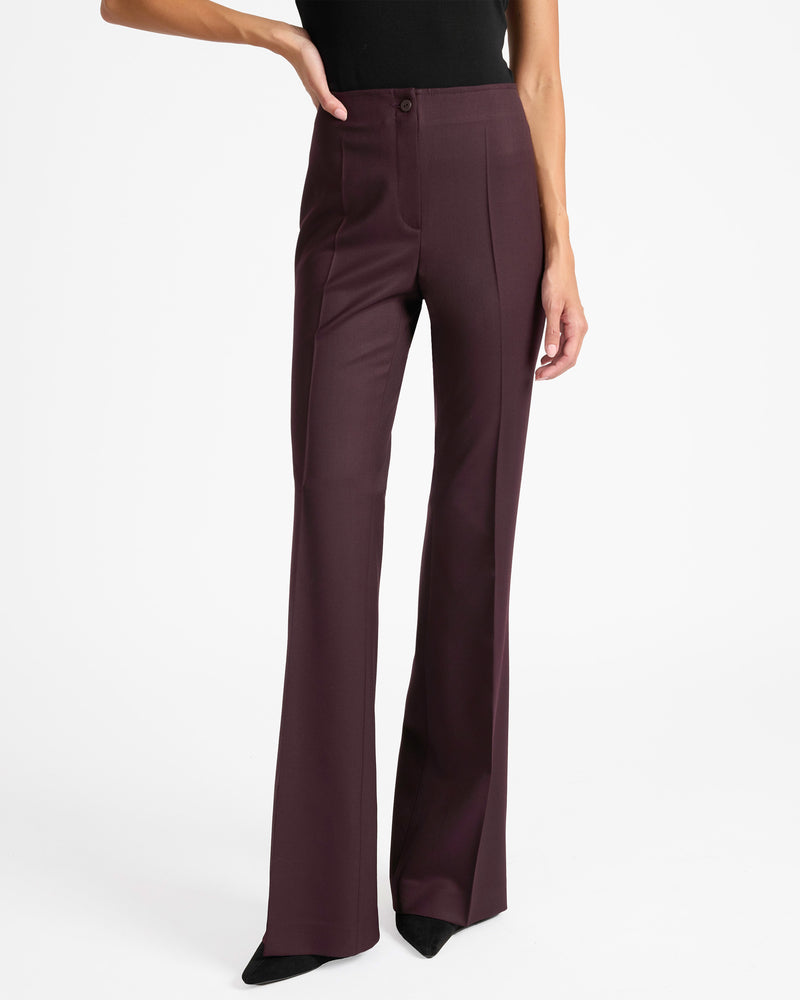 ELIZABETH Flared Leg Pant in Virgin Wool Stretch