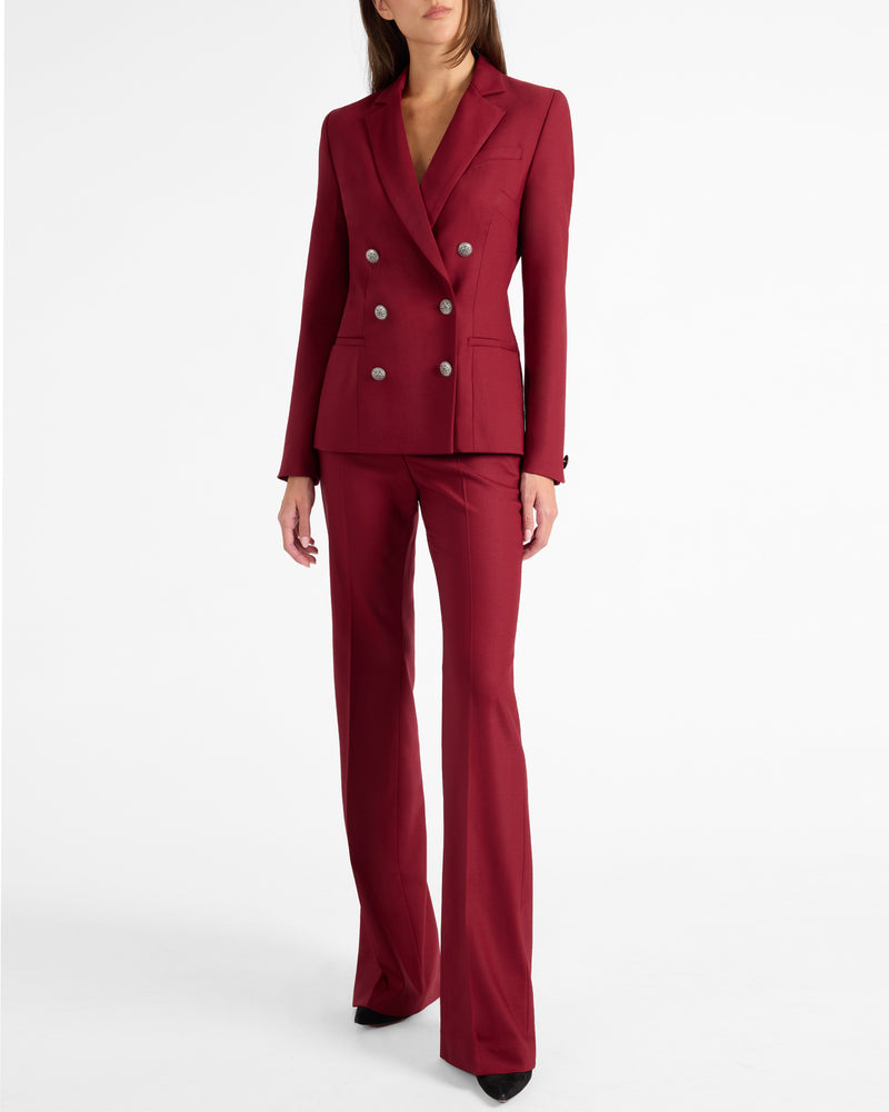 QUINN Double Breasted Jacket in Lightweight Virgin Wool Stretch