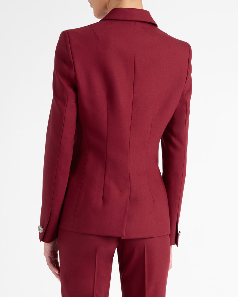 QUINN Double Breasted Jacket in Lightweight Virgin Wool Stretch