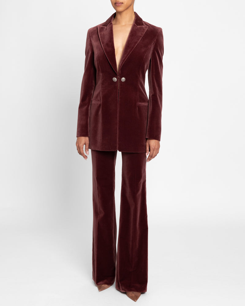 ELIZABETH Flared Leg Pant in Luxury Velvet