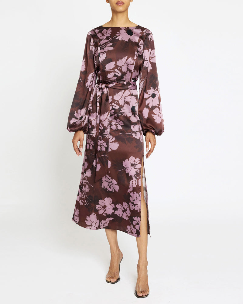 fit and flare midi dress with sleeves Angel Sleeve side pockets Maxi Dress Ladies Fit And
