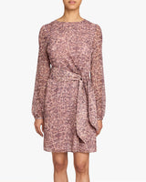 DARYA Long Sleeve Dress in Printed Georgette