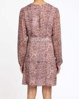 DARYA Long Sleeve Dress in Printed Georgette