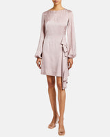 MALIA Long Sleeve Dress in Floral Print in Fluid Jacquard