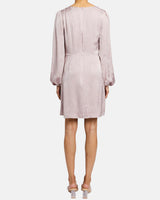 MALIA Long Sleeve Dress in Floral Print in Fluid Jacquard