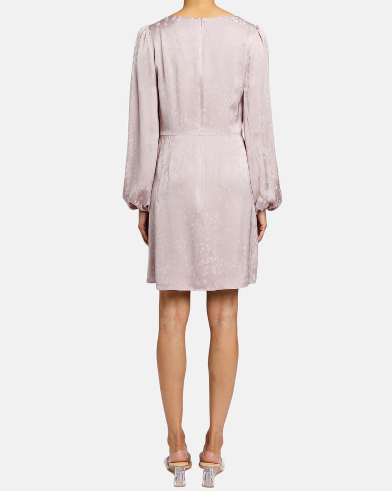 MALIA Long Sleeve Dress in Floral Print in Fluid Jacquard