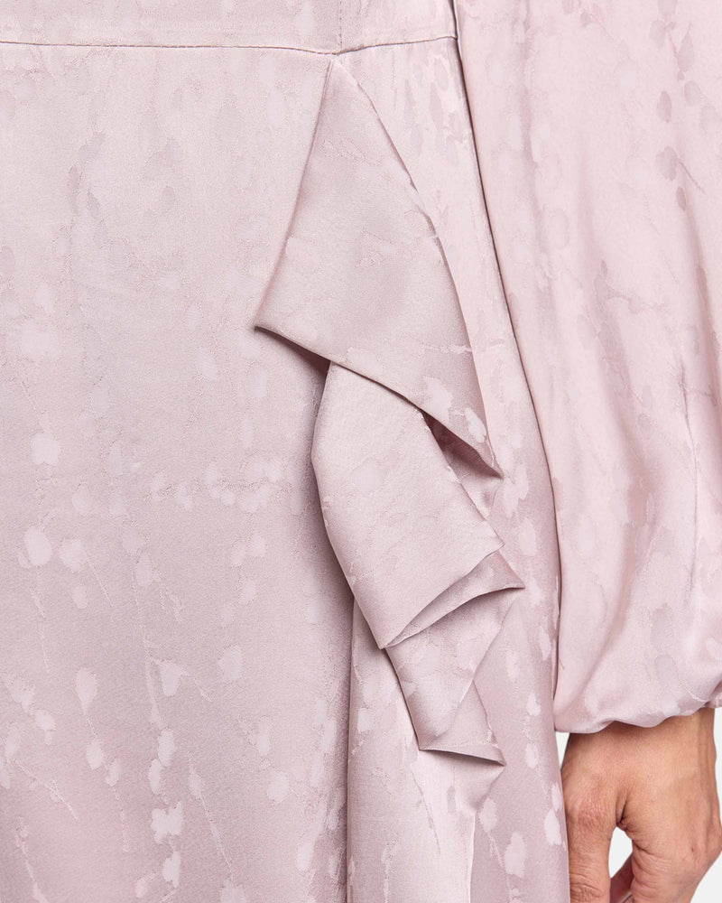 MALIA Long Sleeve Dress in Floral Print in Fluid Jacquard