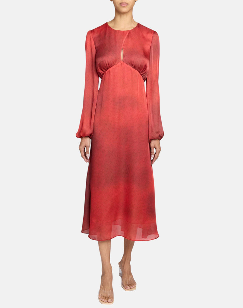 IMANI Midi Dress in Ombre Polka Dot Printed Georgette