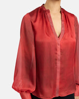 WILLOW Buttoned Blouse in Ombre Polka Dot Print