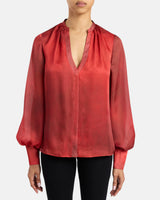 WILLOW Buttoned Blouse in Ombre Polka Dot Print